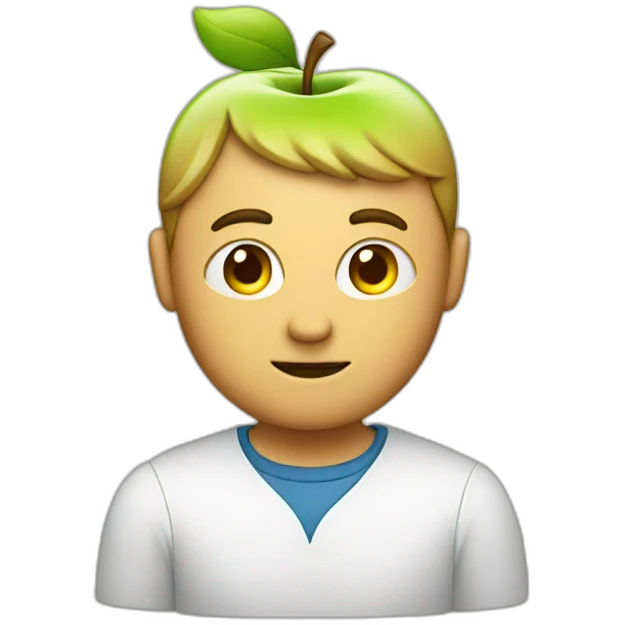 Man with apple for a head emoji