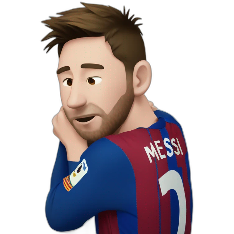 messi Headhugging kneeling crying emoji