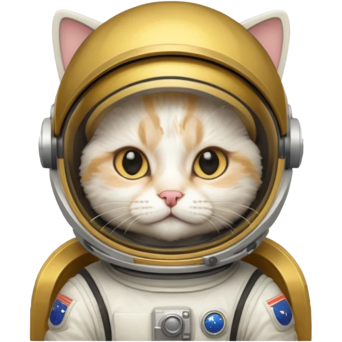 white cat gold Astronaut emoji