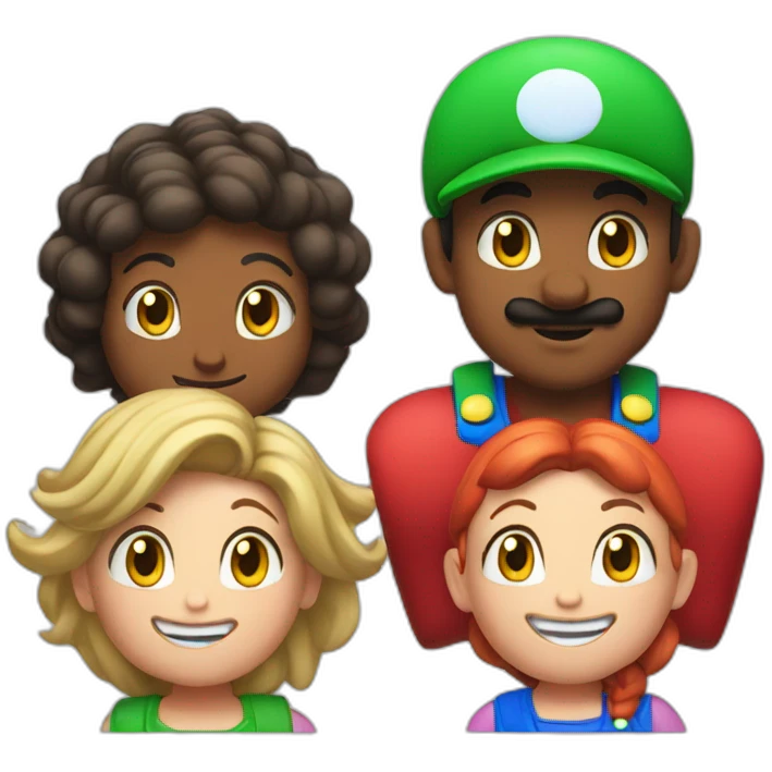 Four children playing super Mario wonder emoji