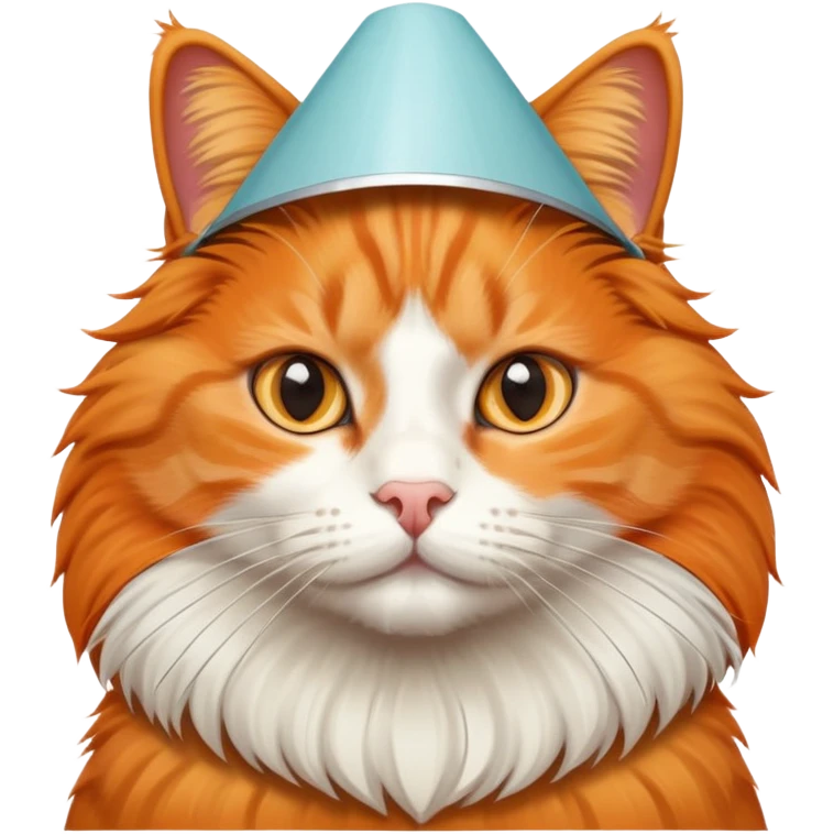 orange cat wearing vet cone emoji