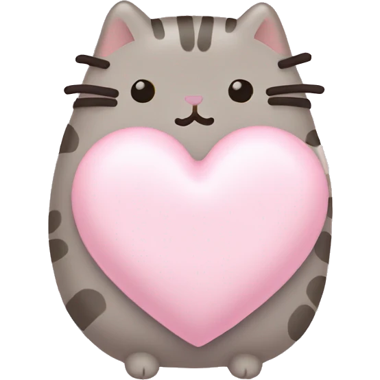 pusheen light pink heart emoji