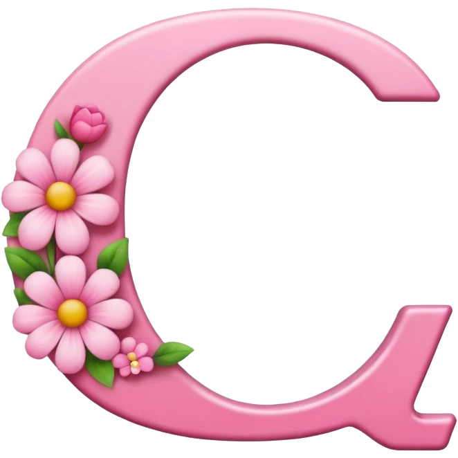 Pink, romantic, flowery, the letter “C” emoji