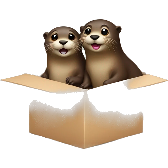 Happy Otter couple moving in a new flat emoji