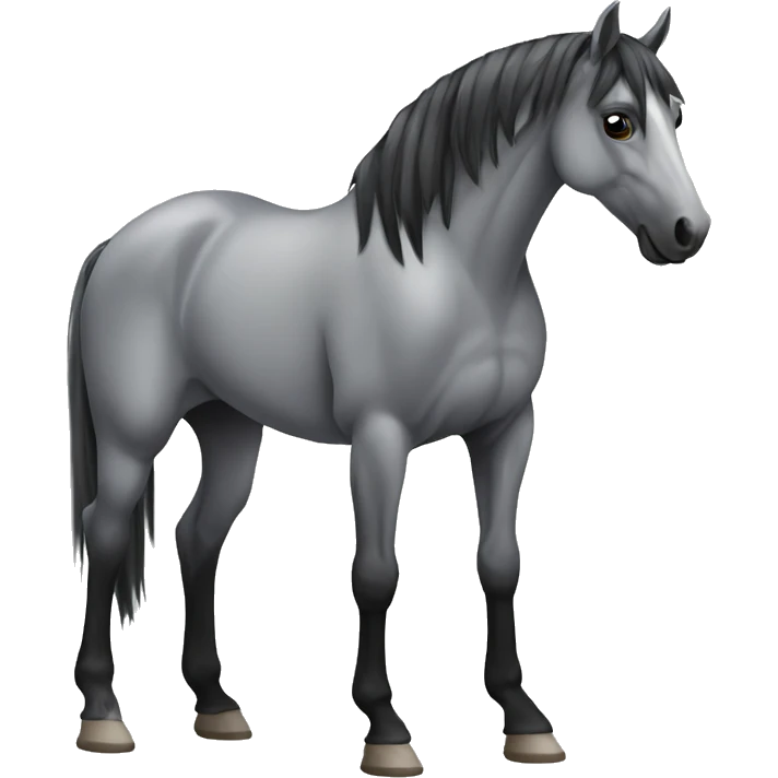 Skinny grey and black horse  emoji