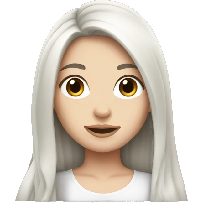 white girl with long black hair emoji