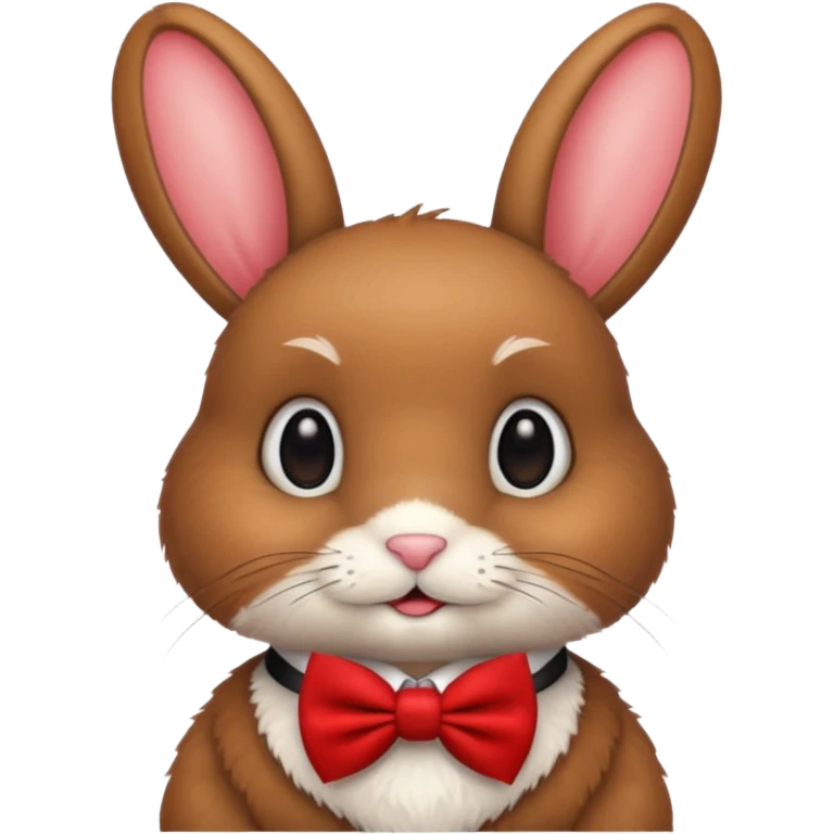 brown bunny with red bowtie emoji