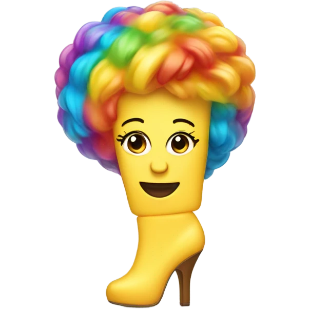 A stick of butter with wig and high heels emoji