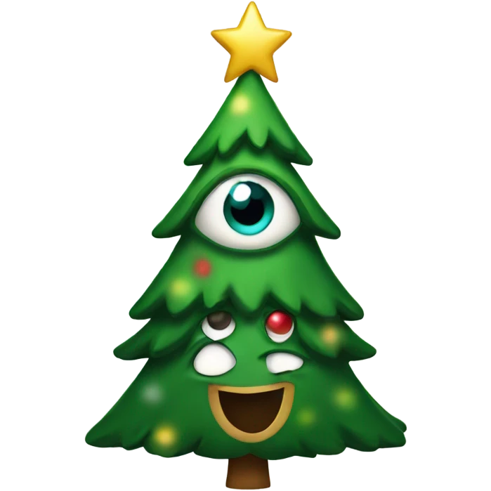 Christmas tree with eyes  emoji