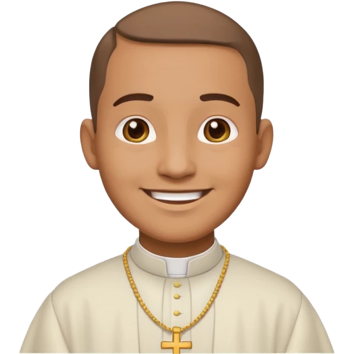 high-quality, expressive and happy emoji-style icon of a Dominican priest, preserving core facial expression and key features, simplified details, bold outlines, flat colors emoji