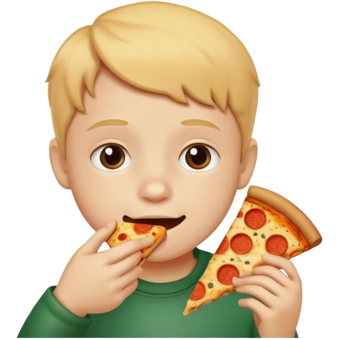 Child with pizza  emoji