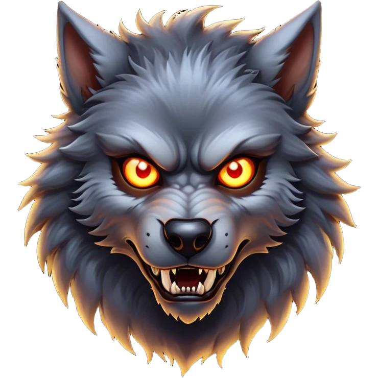 werewolf with glowing eyes emoji