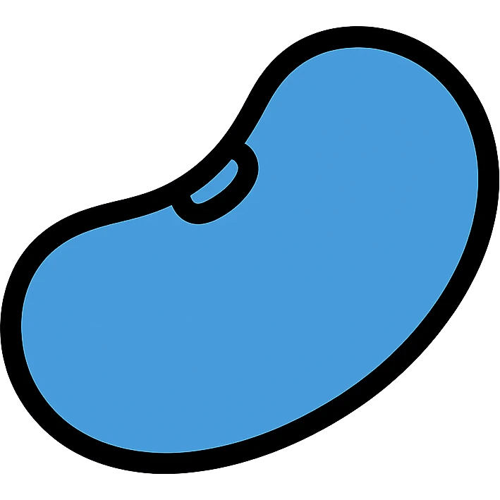 blue bean emoji