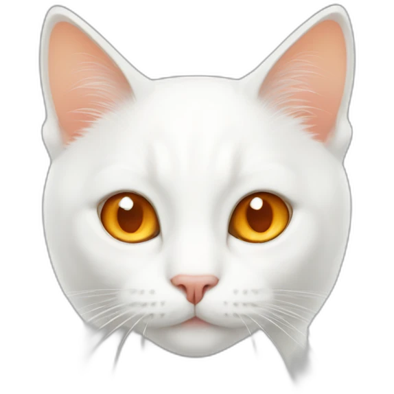 white cat with orange cat emoji