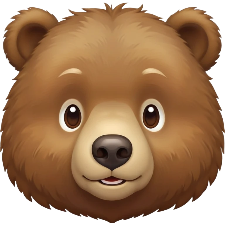 Cute Russian brown bear head, friendly expression, front view emoji
