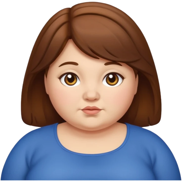 chubby lady with a  brown hair emoji