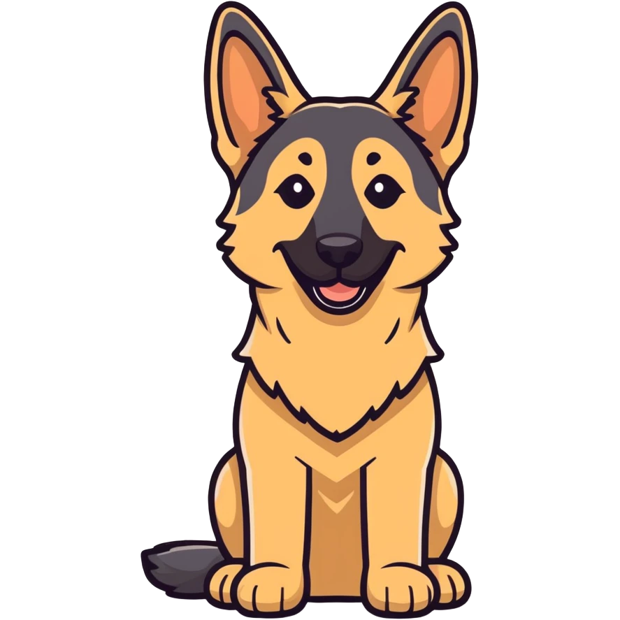 Pastor aleman sonriendo emoji