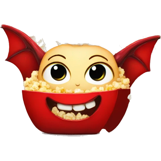 Red succubus eating popcorn emoji