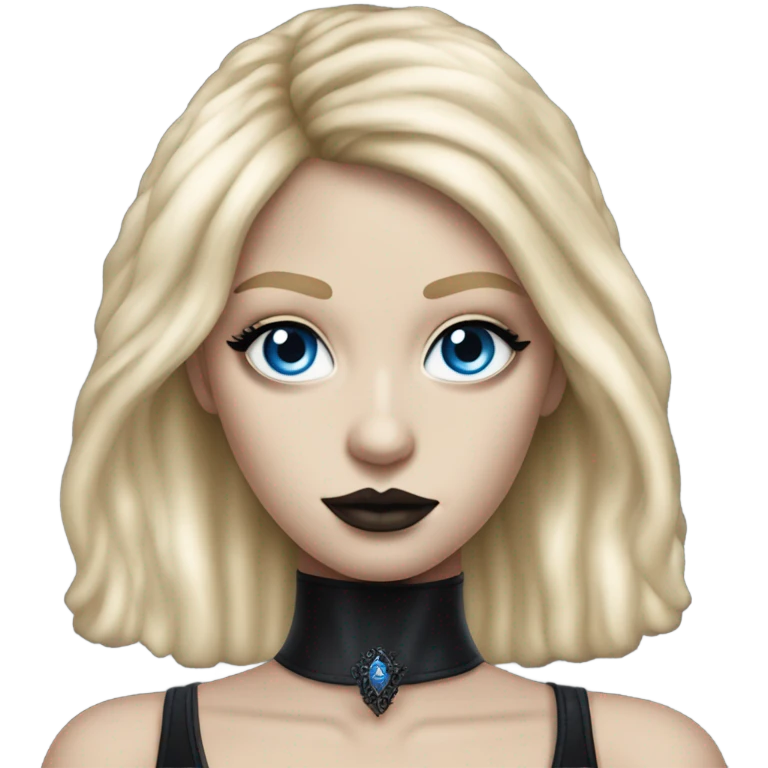 hyper realistic goth blonde blue eyes victoria secret model emoji