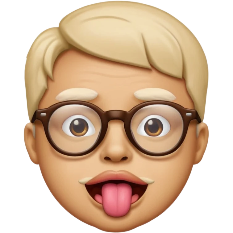 Caca con gafas y lengua afuera emoji