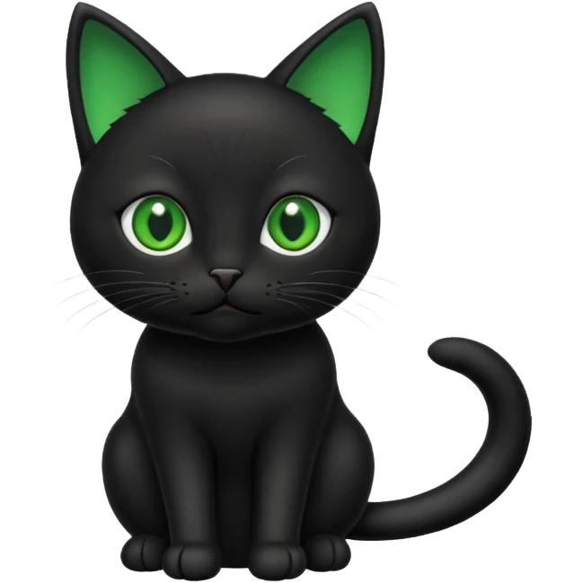 Small black cat with green eyes emoji