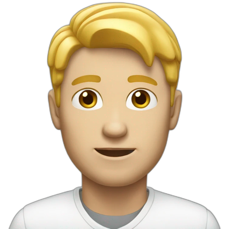 3d full white man human emoji like iOS emoji