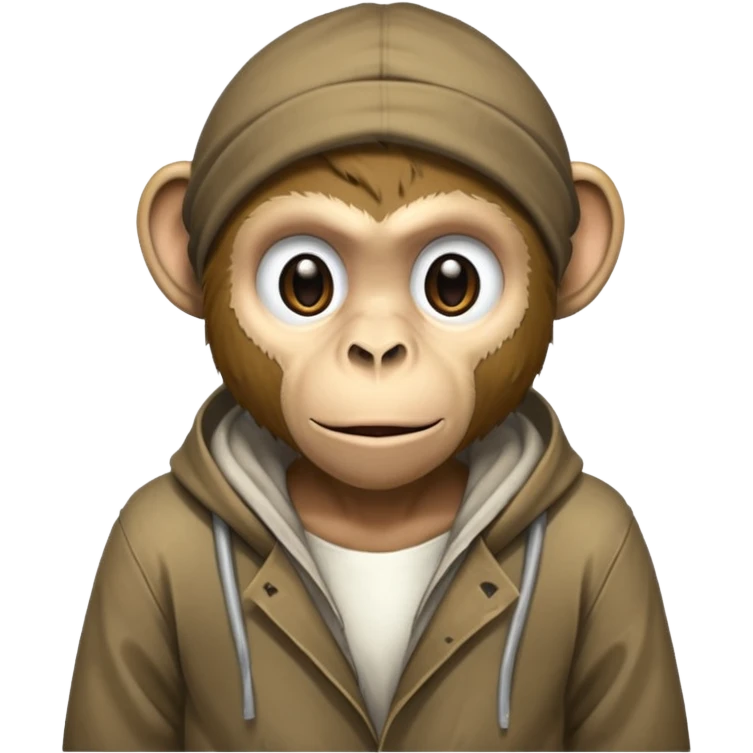 homeless poor monkey with torn clothes  emoji