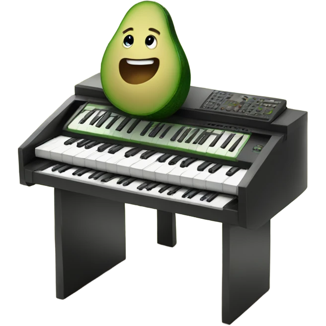 An avocado playing keyboard  emoji