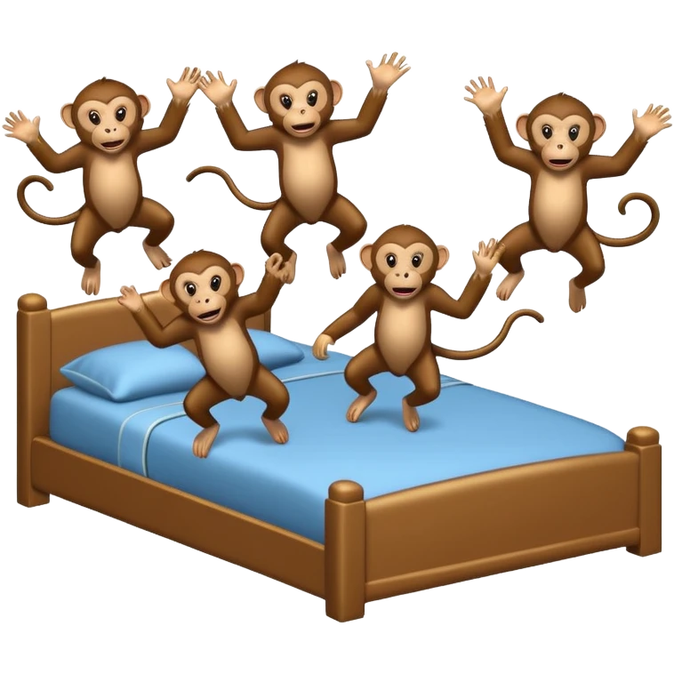 Cinco monitos salta en la cama uno se cayó se golpeó la cabeza emoji