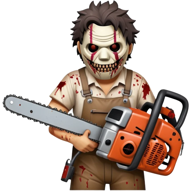 Leatherface with chainsaw emoji