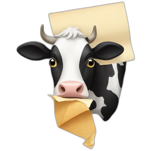 cow eating paper emoji