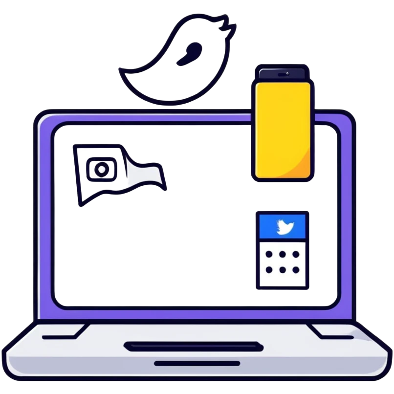 Colorful webpage with social media elements emoji