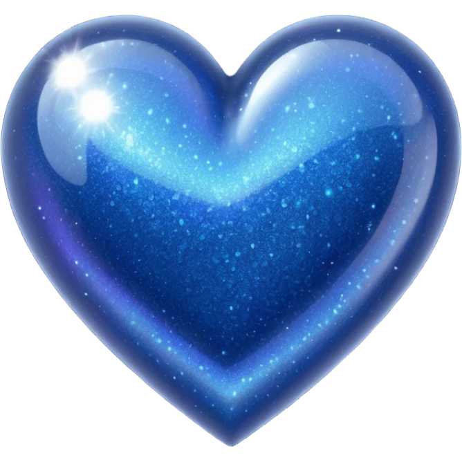 glitter heart dark blue emoji