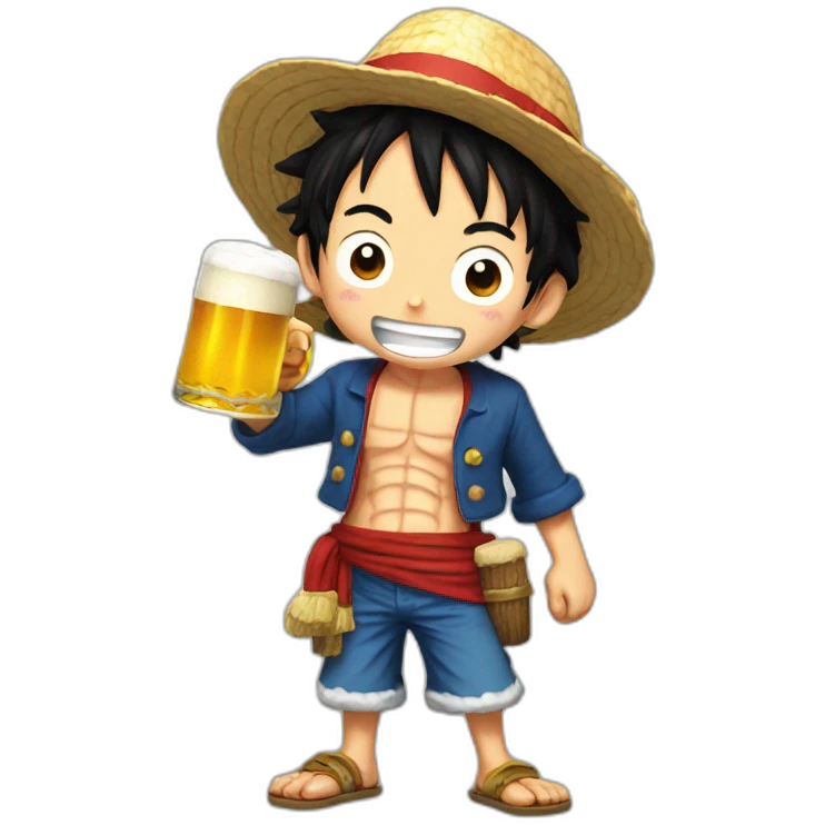 Luffy with beer emoji