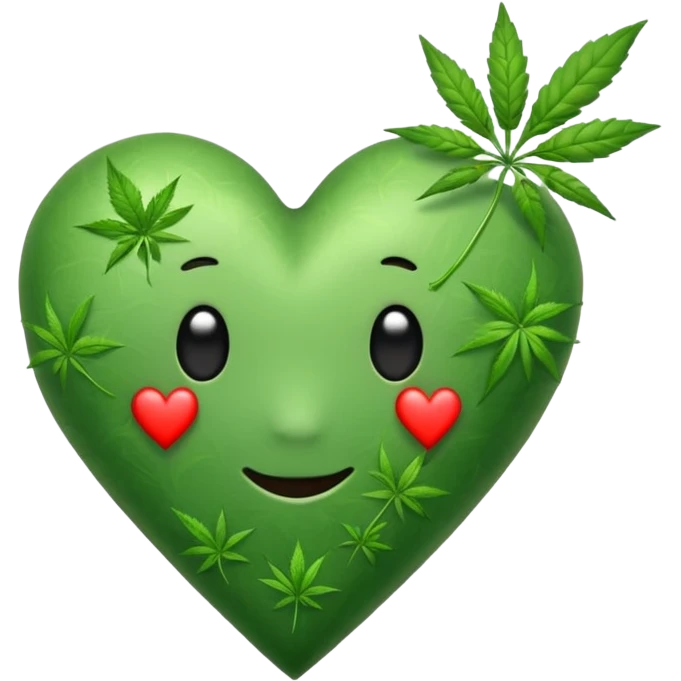 Animated weed heart emoji