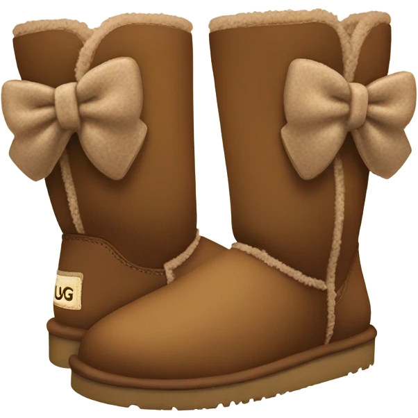 Cute brown uggs with bow emoji