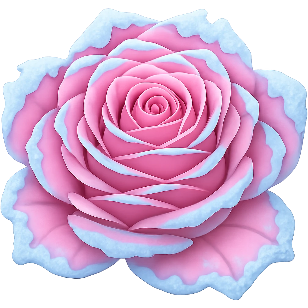 Make the frozen rose pink in the style of emoji (apple style emojis). Remove the background. emoji