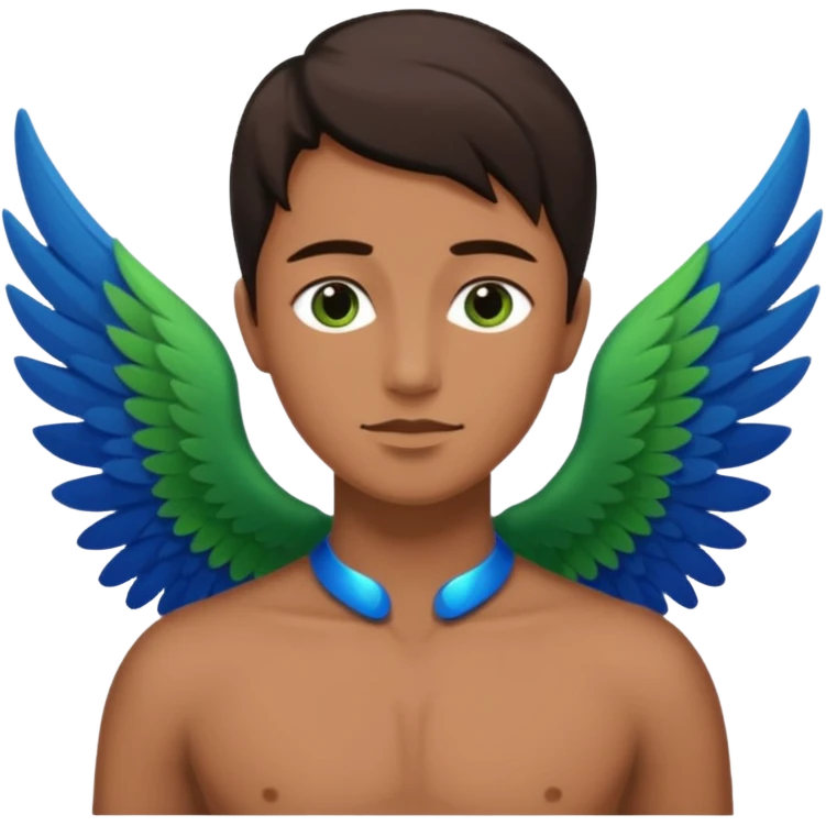 Այս նկարի նման բայց թևերի եզրերը լինի կապույտ, կանաչ թևերով, մարմնին միանալու հատվածը շագանակագույն, սև մարմնով  emoji