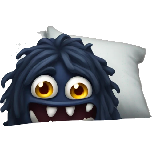 monster hiding under the dark bed emoji