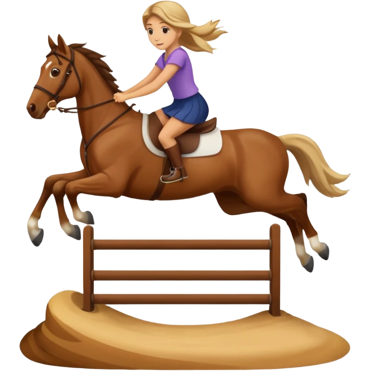 Girl jumping on a horse emoji