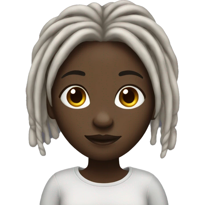 darkskin girl with dreads emoji