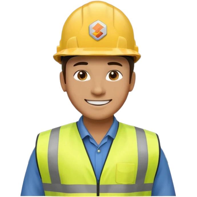 create a realistic emoji of a weather situations with a logistic worker in it emoji