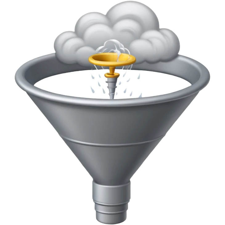 A developing funnel touching down from storm clouds. emoji