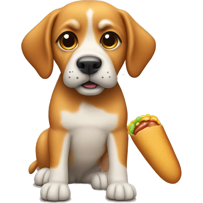 Dog with corn dog as the body emoji
