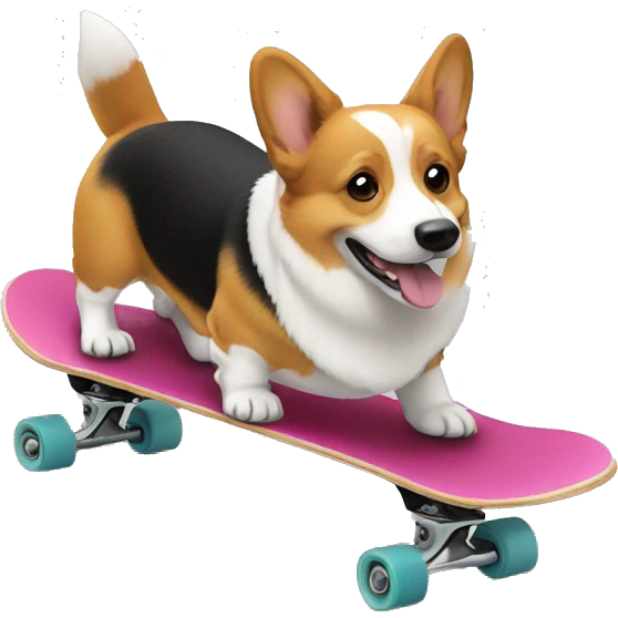 corgi on a skate board emoji