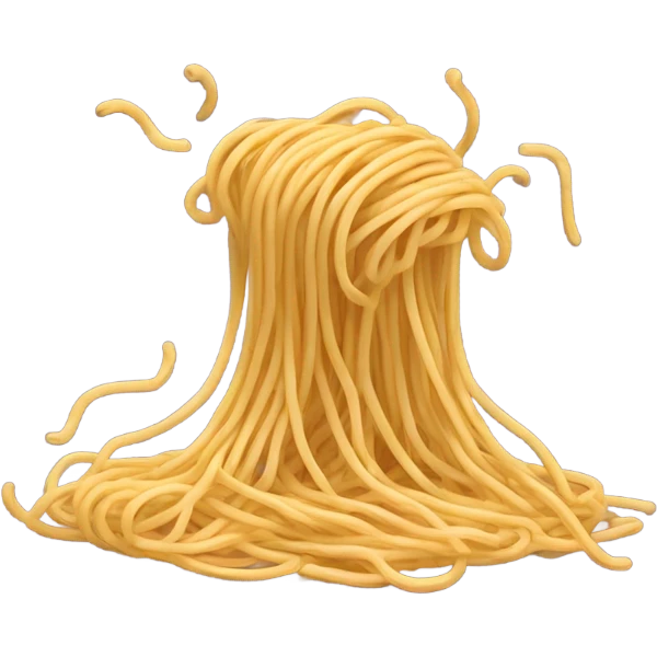 Inverted spaghetti noodles breaking through time and space. emoji