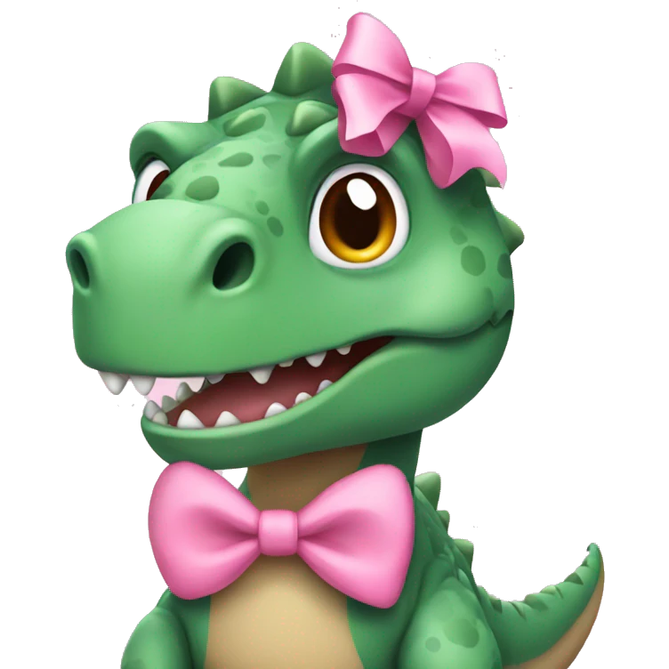 dinosaur with pink bow  emoji