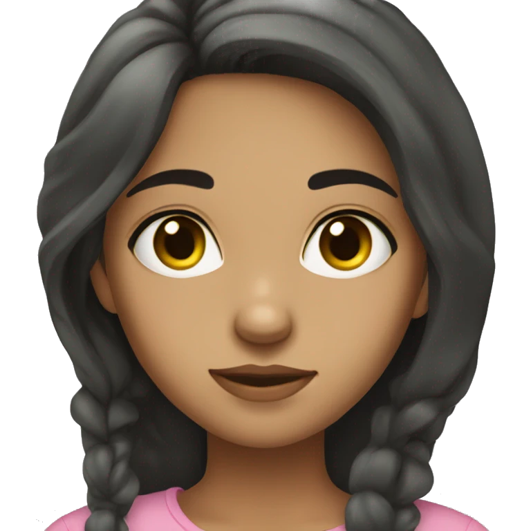 Girl with light olive skin dark hair and eyes that girl emoji