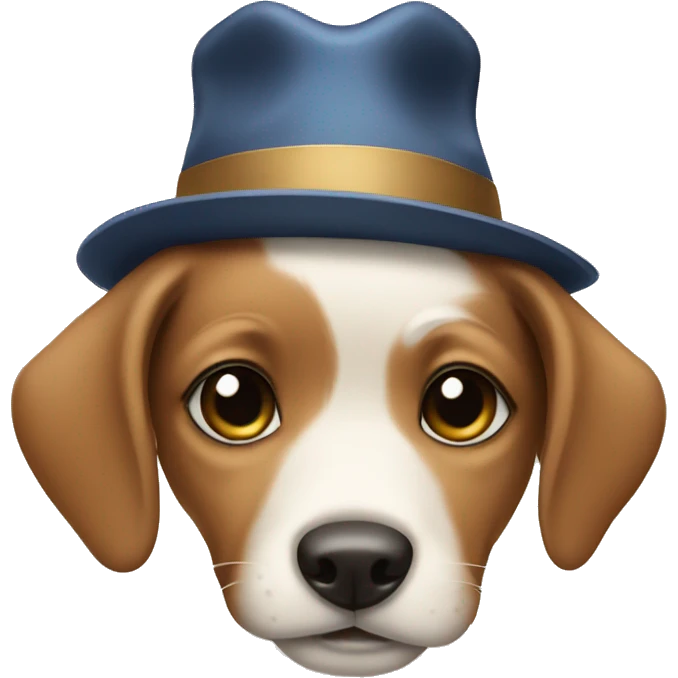 puppy with a hat emoji