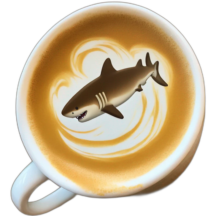 shark latte art emoji